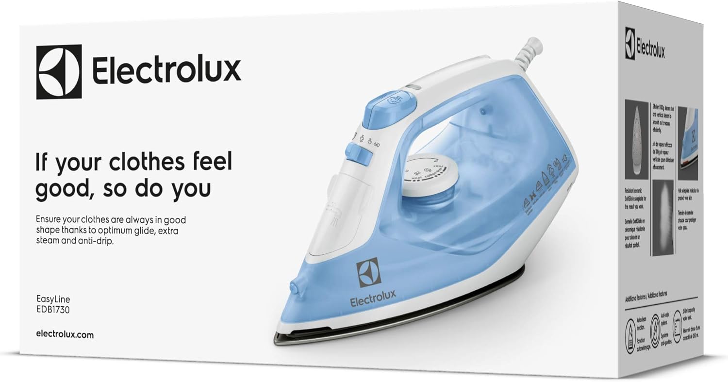 Non Stick Ceramic Plate Steam Iron Electrolux Steam Iron 2300W 0.25 L 2300.0 W EDB1720