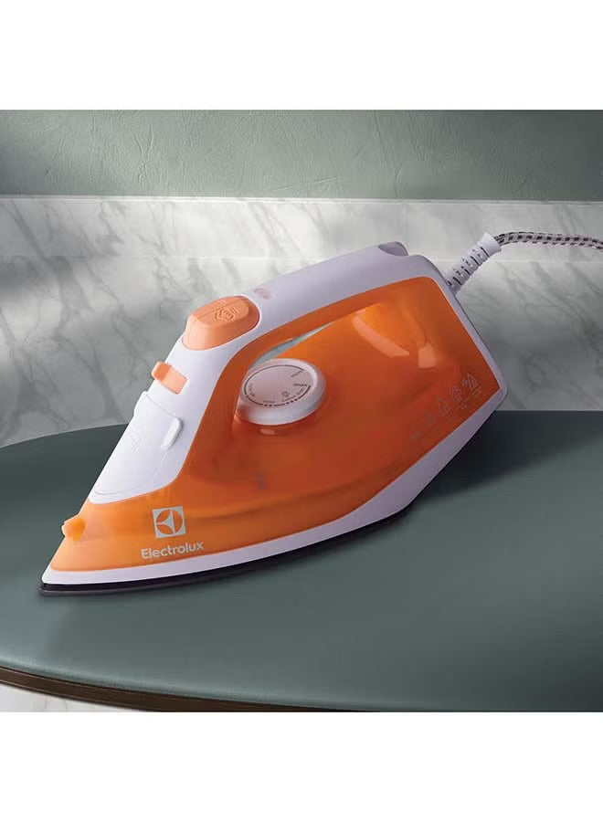 Steam Iron 1600W With Powerful Steam Shot, Non-Stick Sole Plate, Anti Calc Drip Self Clean And Auto Shutoff, Automatic Steam Adjustment, Safe Touch Indicator, Light Weight-Easy To Use 0.25 L 1600 W ESI4007 Orange