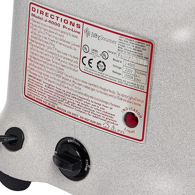 Jiffy 1500W Pro-line Series, Garment Steamer (Model: J-4000)