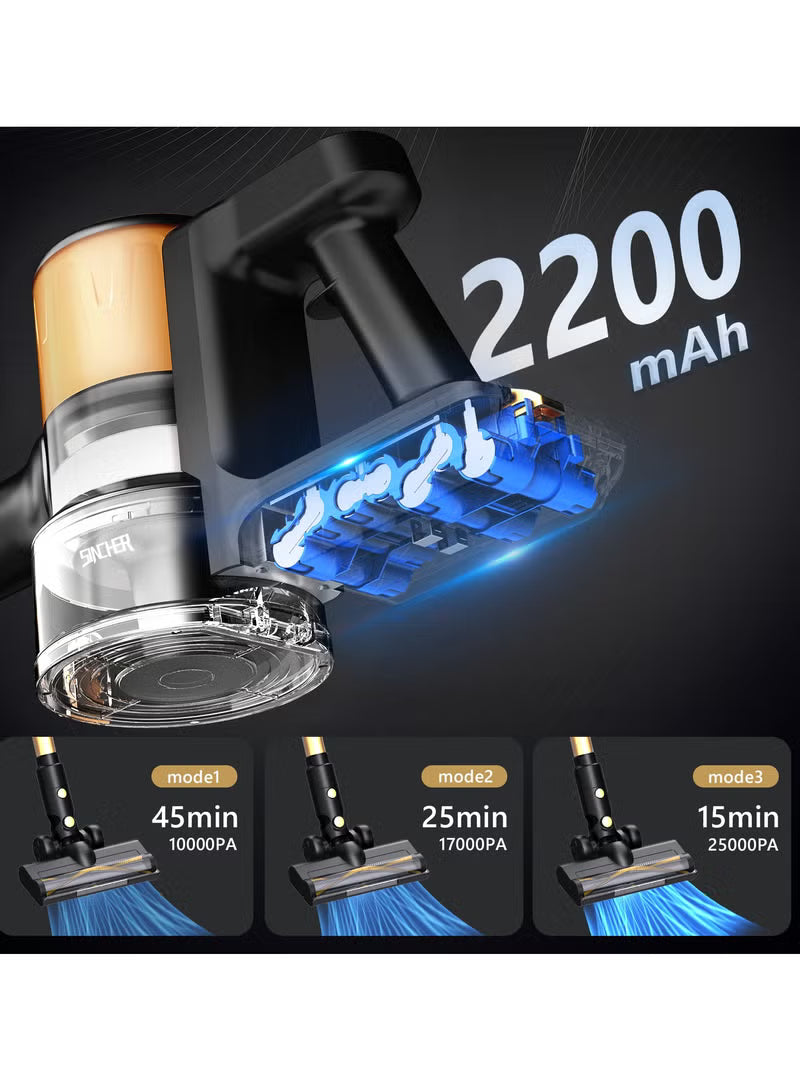 AA40 Cordless Vacuum Cleaner, 25Kpa Powerful Suction Stick Vacuum Gold