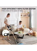 AA40 Cordless Vacuum Cleaner, 25Kpa Powerful Suction Stick Vacuum Gold