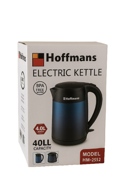 Hoffmans Electronics Electric Kettle 4L– HM-2552 – Blue/Black Main Image